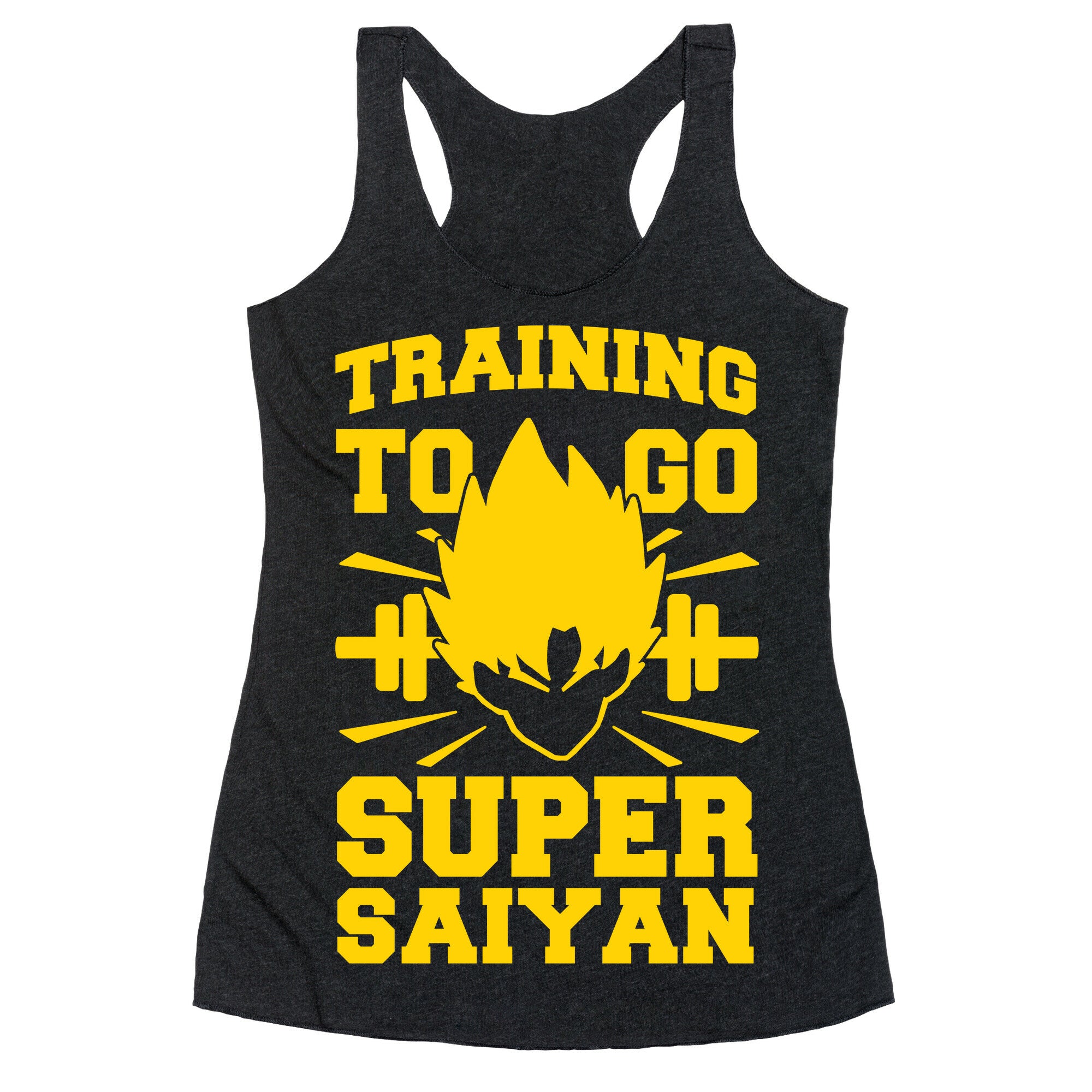 Training to Go Super Saiyan Racerback Tank